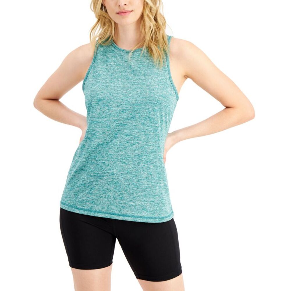 ID Ideology Womens Essentials Heathered Keyhole Back Tank Top